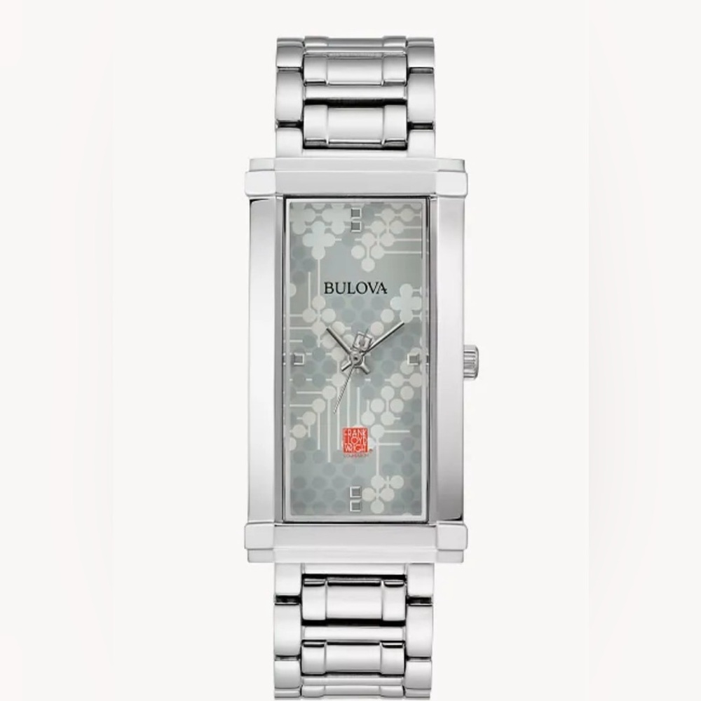 Bulova Frank Lloyd Silver Rectangular Bracelet Wa… - image 1